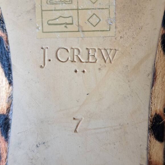 J CREW Leopard Calfhair Captoe Hair Ballet Flats Size 7 - Picture 8 of 9